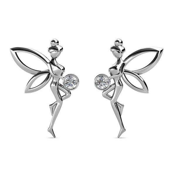 Lemonlimeblue Jewelry - Tinker Bell Fairy Stud Earrings Swarovski Crystals